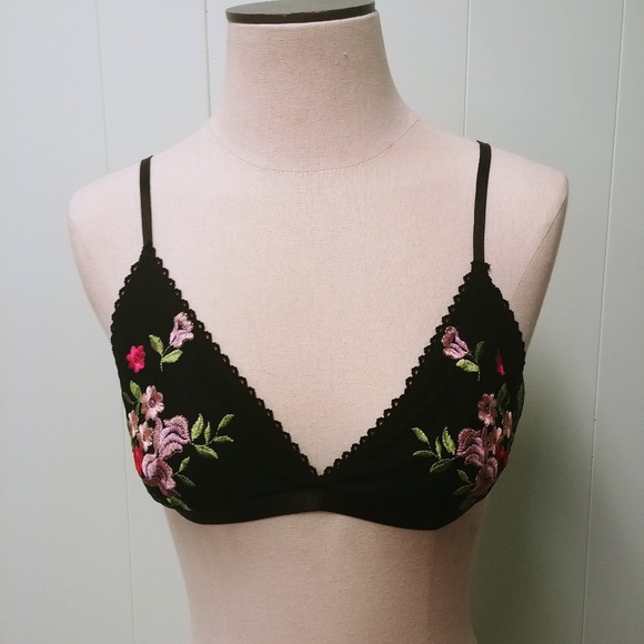 black floral bralette